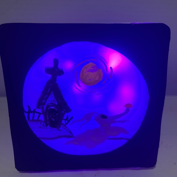 Nightmare before Christmas Handmade sign and light up cube - Picture 7 of 8